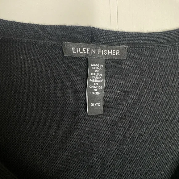 EILEEN FISHER Merino Jersey V-Neck Top in Regenerative Wool XL sweater pure - Picture 4 of 6